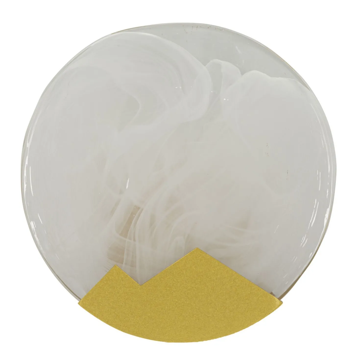 Applique murale circulaire Verre opaque et métal doré