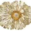 Applique murale florale en métal doré 1 point lumineux