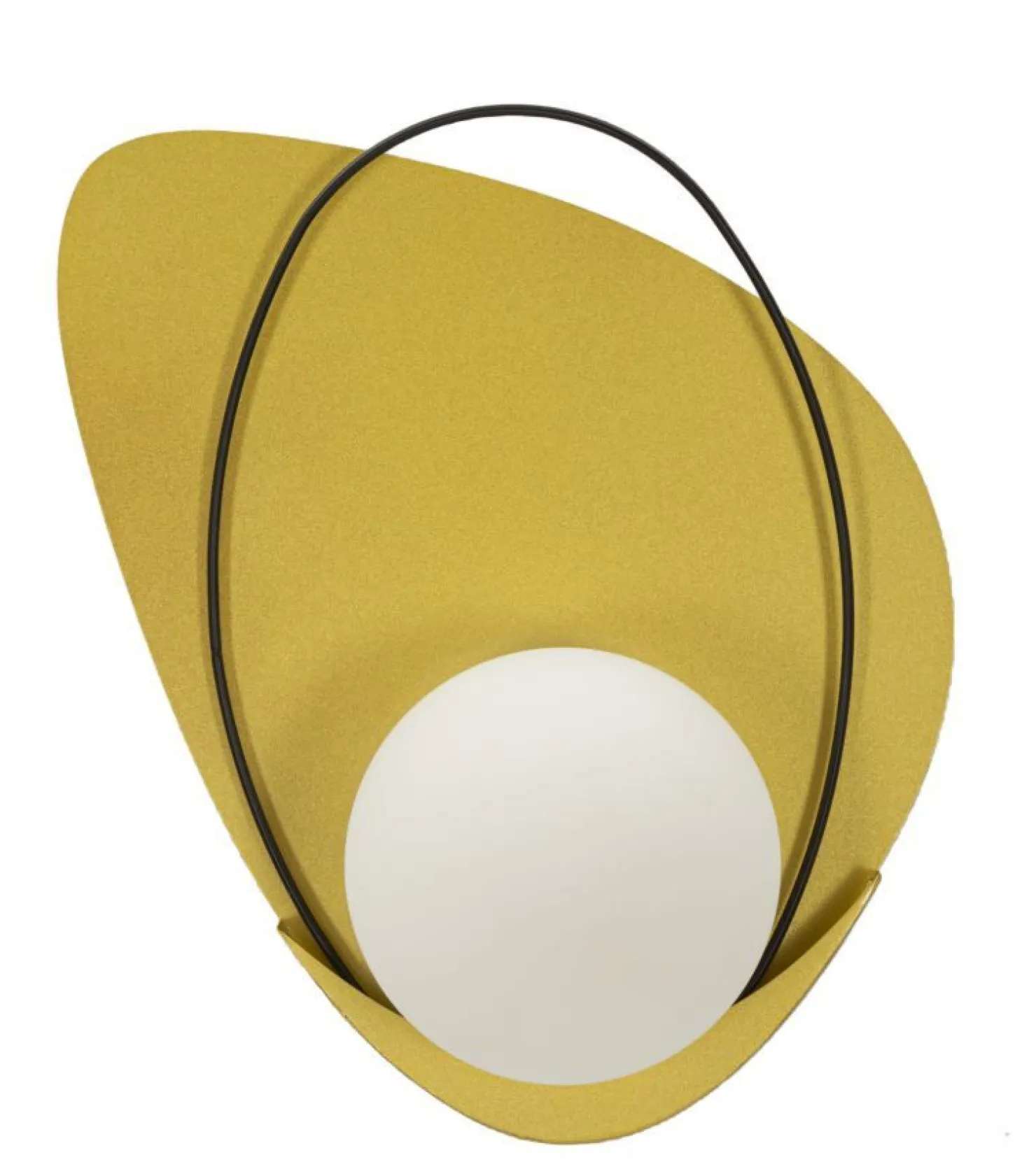Applique murale géométrique Circlay Métal Doré et Verre Blanc Mat