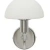 Applique murale Lovy métal argenté abat-jour verre blanc mat