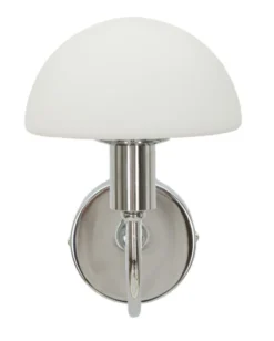 Applique murale Lovy métal argenté abat-jour verre blanc mat