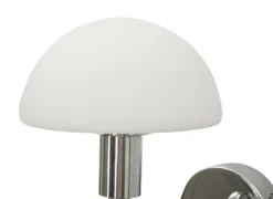 Applique murale Lovy métal argenté abat-jour verre blanc mat