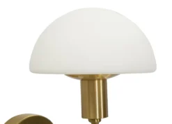 Applique murale Lovy Métal Doré Abat-jour Verre Blanc Mat