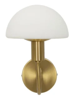 Applique murale Lovy Métal Doré Abat-jour Verre Blanc Mat