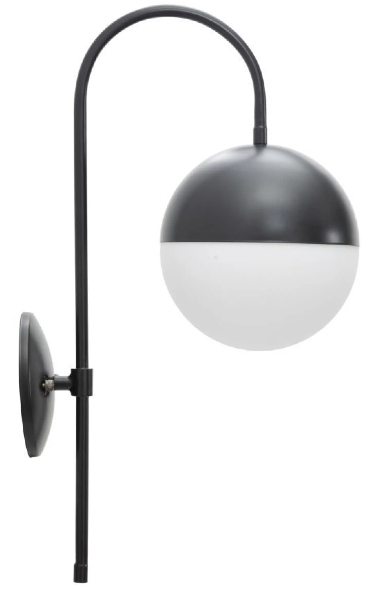 Applique murale sphère en verre Blanc métal Noir