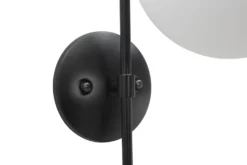 Applique murale sphère en verre Blanc métal Noir