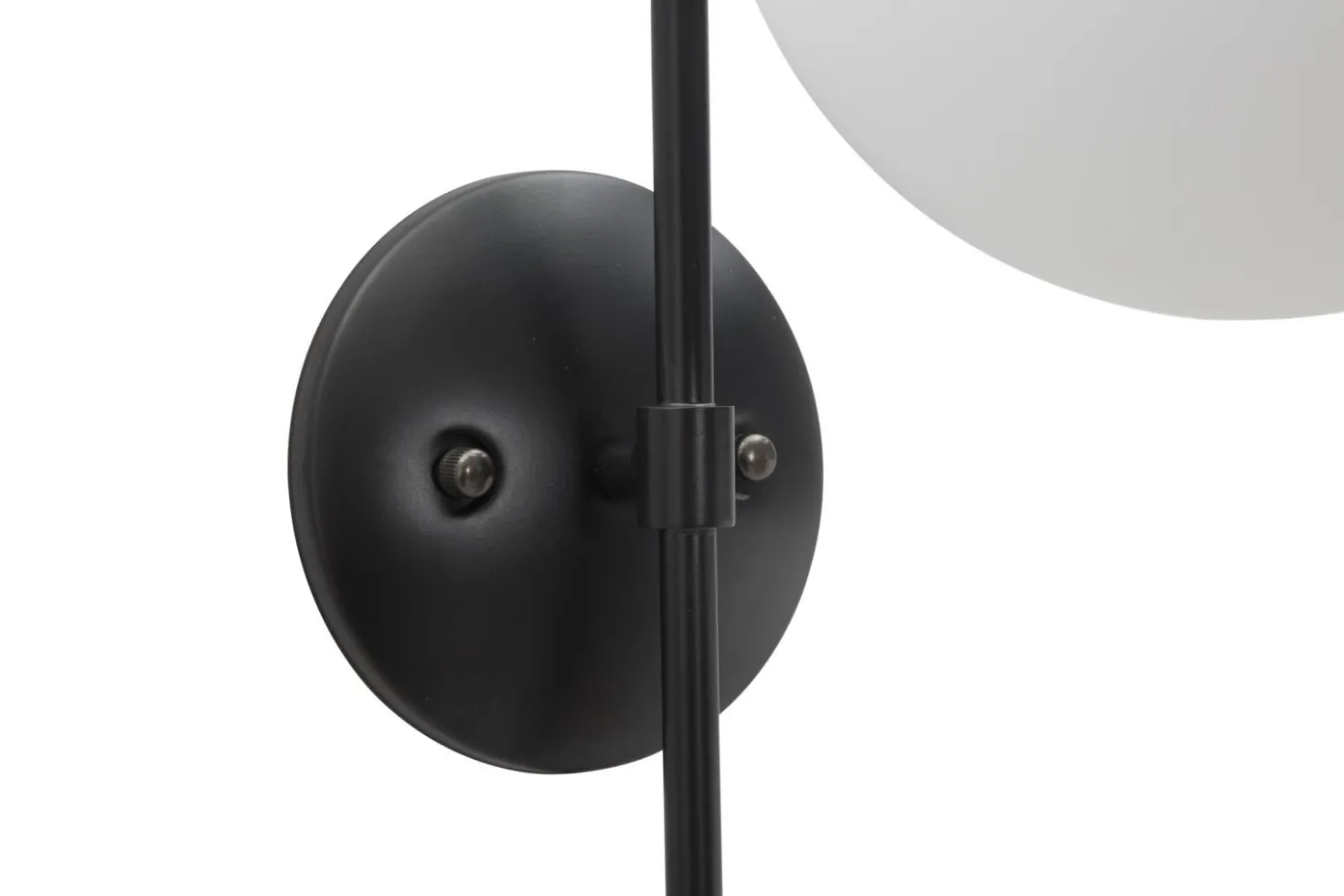Applique murale sphère en verre Blanc métal Noir