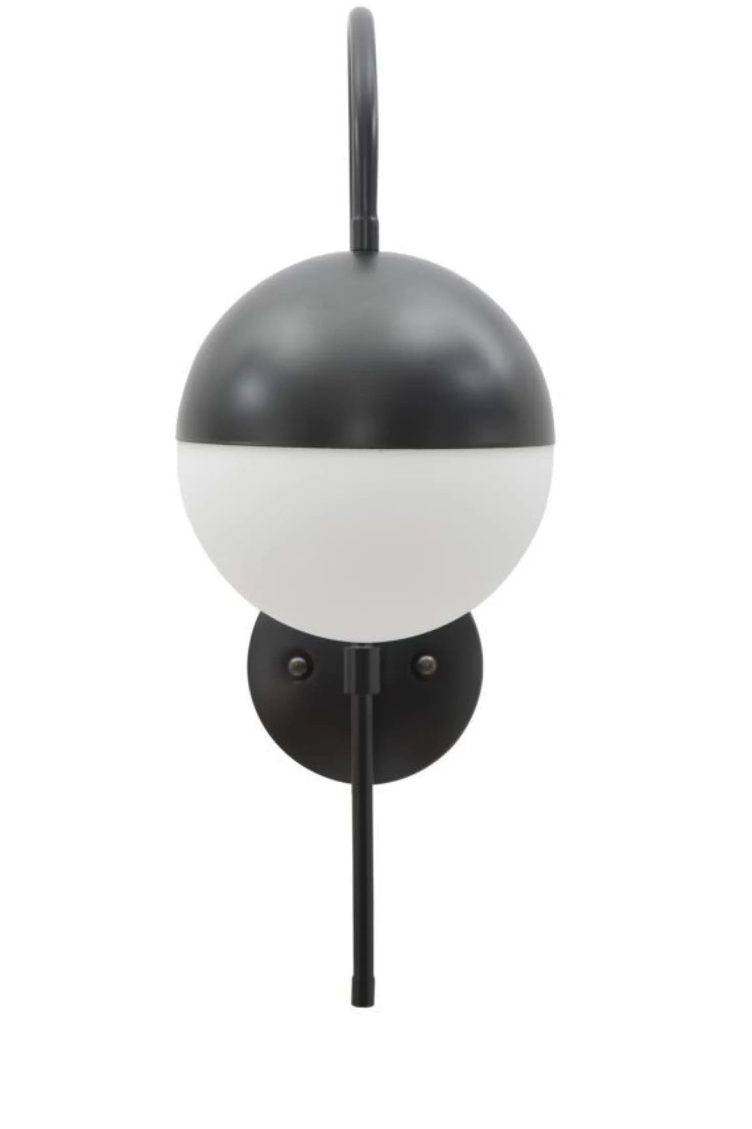 Applique murale sphère en verre Blanc métal Noir