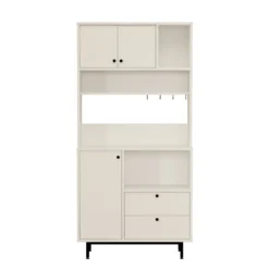 Armoire de cuisine moderne 4 portes et 2 tiroirs Axyl L88xH180cm Blanc
