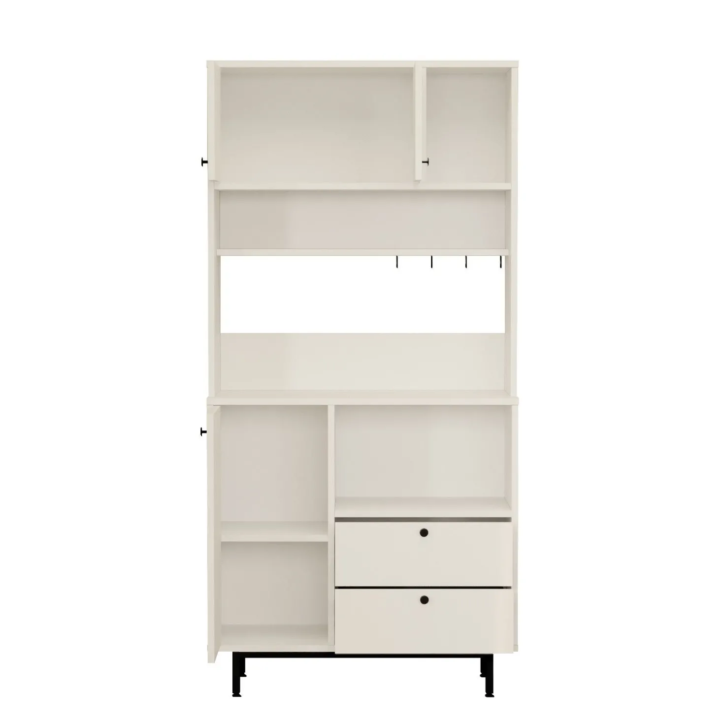Armoire de cuisine moderne 4 portes et 2 tiroirs Axyl L88xH180cm Blanc