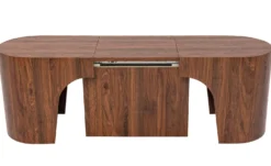 Banc extensible avec rangement rallonges intégré Tammy Bois noisette 92-212cm
