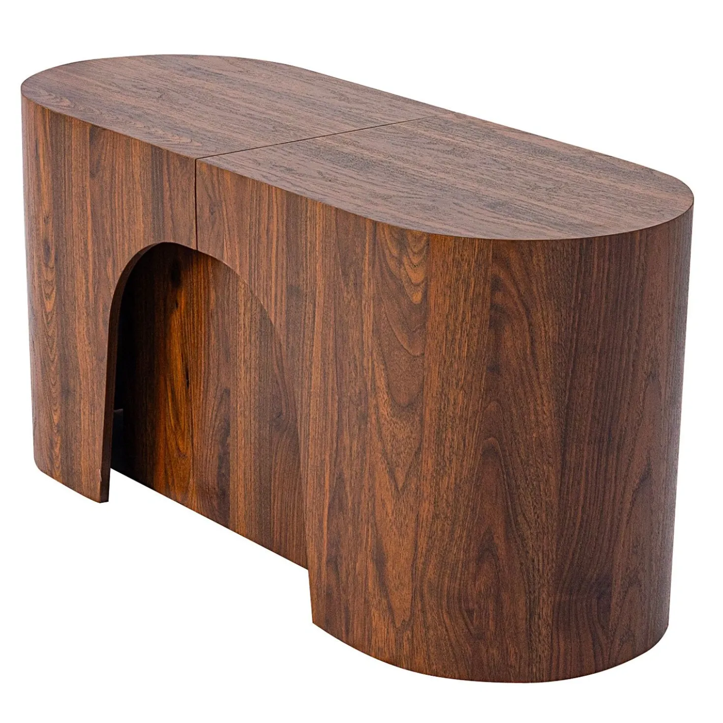 Banc extensible avec rangement rallonges intégré Tammy Bois noisette 92-212cm
