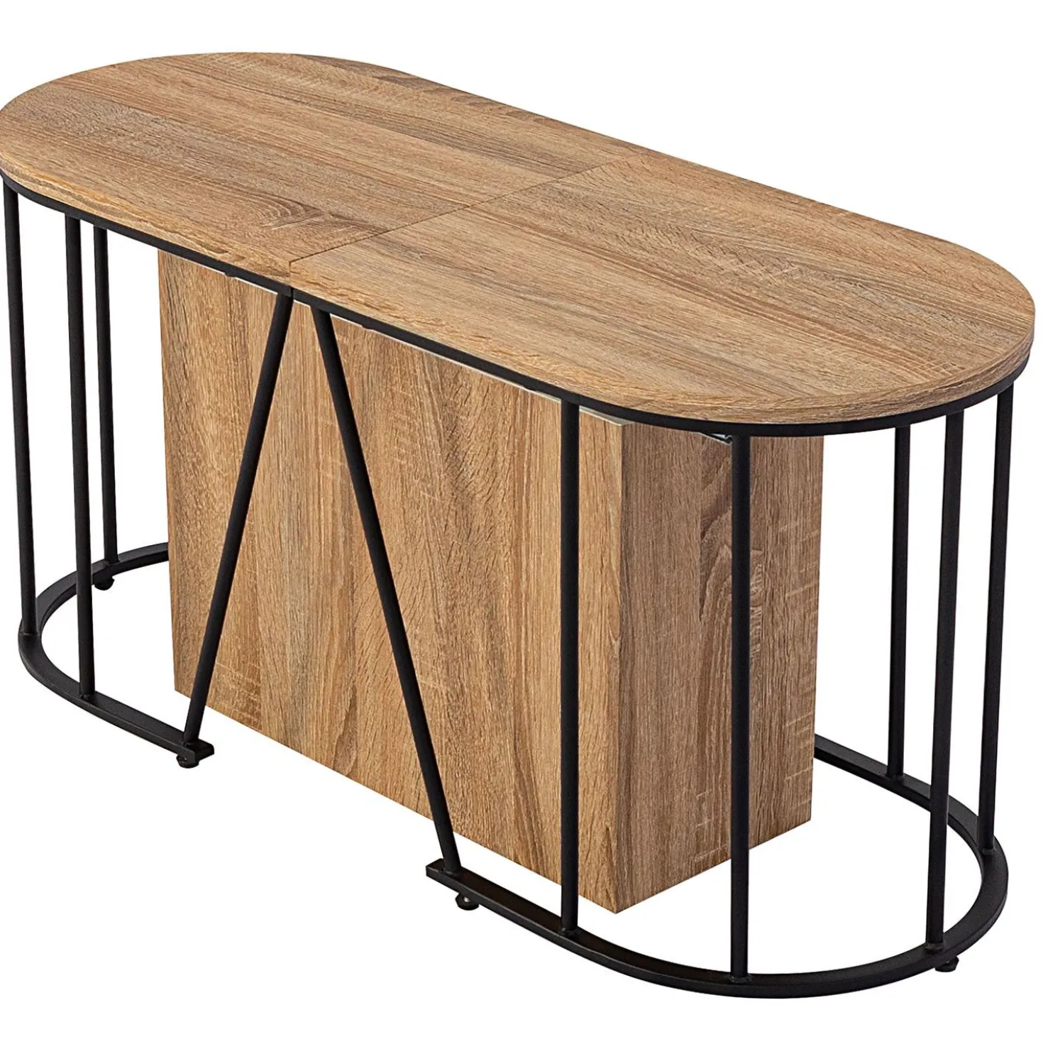 Banc extensible avec rangement rallonges intégré Tambor Bois sonoma 92-212cm