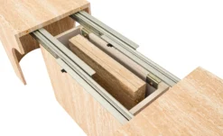 Banc extensible avec rangement rallonges intégré Tammy Effet travertin Beige 92-212cm