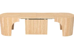 Banc extensible avec rangement rallonges intégré Tammy Effet travertin Beige 92-212cm