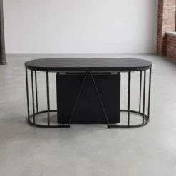 Banc extensible avec rangement rallonges intégré Tambor Noir 92-212cm