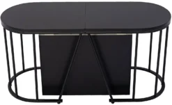 Banc extensible avec rangement rallonges intégré Tambor Noir 92-212cm