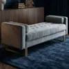 Banquette capitonnée Shell Velours Argent
