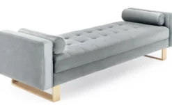 Banquette capitonnée Shell Velours Argent