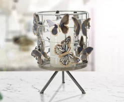 Bougeoir Farfalle Métal multicolore et Verre