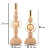 Bougeoir Saturne 2 pcs abstrait Rose doré