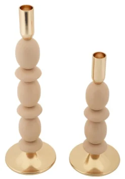 Bougeoirs Shuttle rose et doré ensemble de 2 pcs