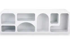 Buffet bas L160cm design arches avec LED intégrées Navalor Blanc