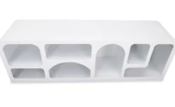 Buffet bas L160cm design arches avec LED intégrées Navalor Blanc