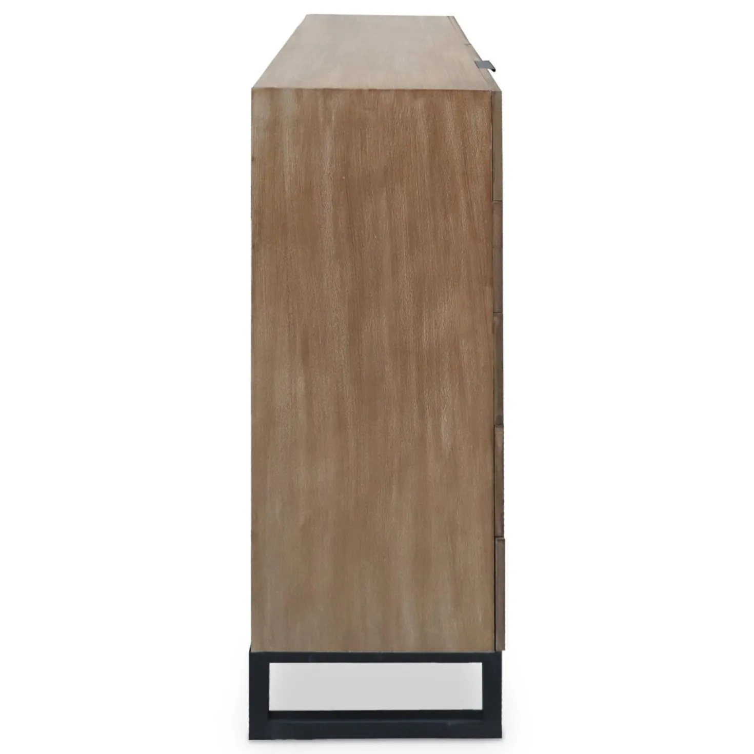 Buffet haut 5 tiroirs et 1 porte battante Panara L90cm Bois d'acacia patiné