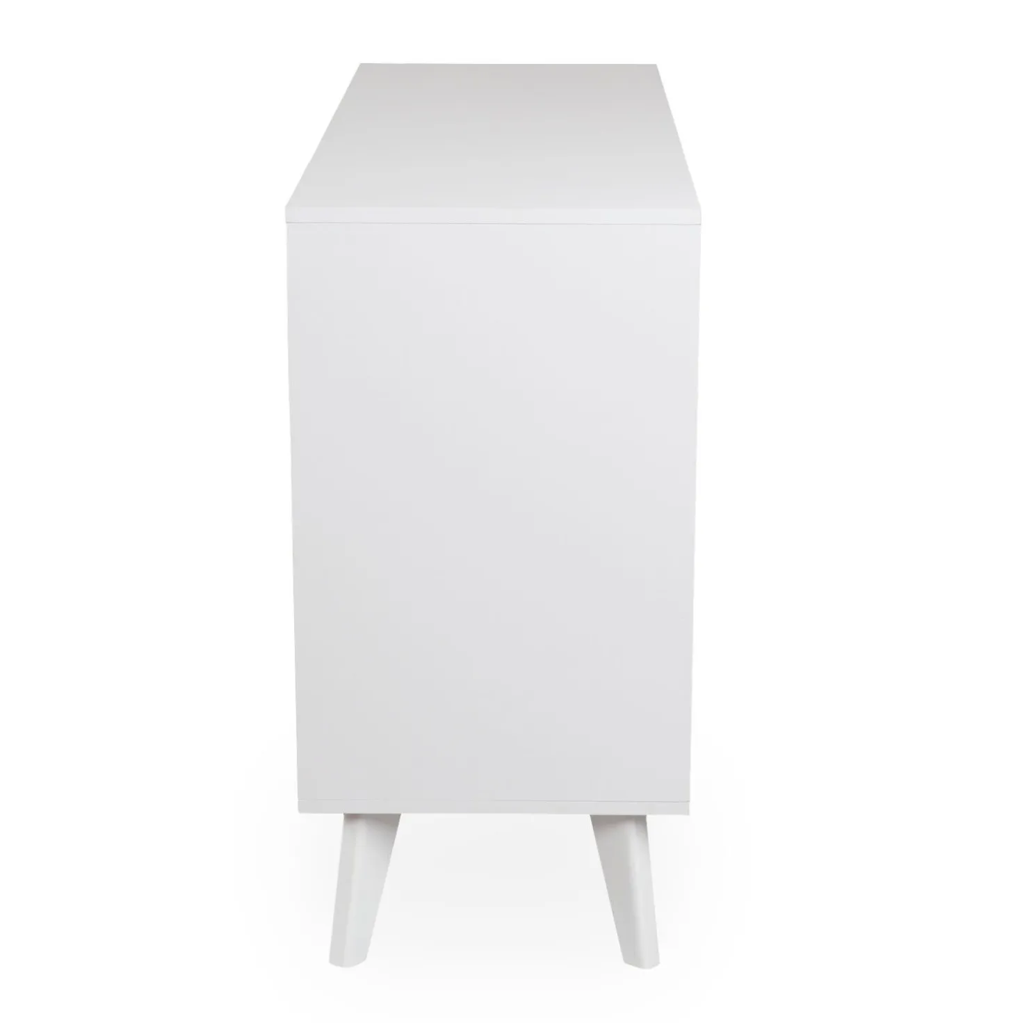 Buffet 3 tiroirs et 2 portes avec cannage Dalgora L120cm Blanc