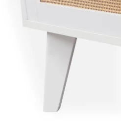 Buffet 3 tiroirs et 2 portes avec cannage Dalgora L120cm Blanc