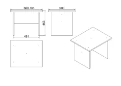 Bureau, armoire, commode et table basse Busymo Chêne foncé et Noir