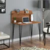 Bureau avec étagère pieds métal Pingmao Bois Noisette