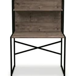 Bureau avec étagère style industriel Buzelin L100xP50cm Chêne