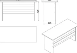 Bureau contemporain Busymo Chêne clair et Noir