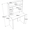 Bureau 3 étagères Nizart L90cm Bois et Blanc