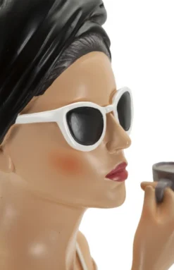 Buste Femme Parisienne en céramique Blanc et Noir
