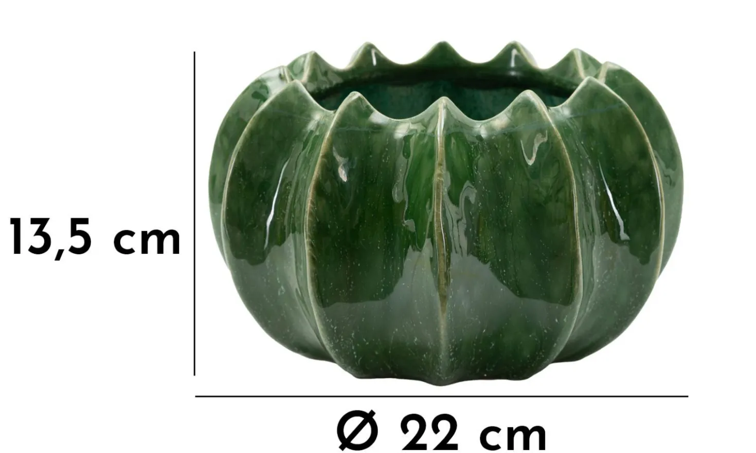 Cache-pot à effet cactus vert