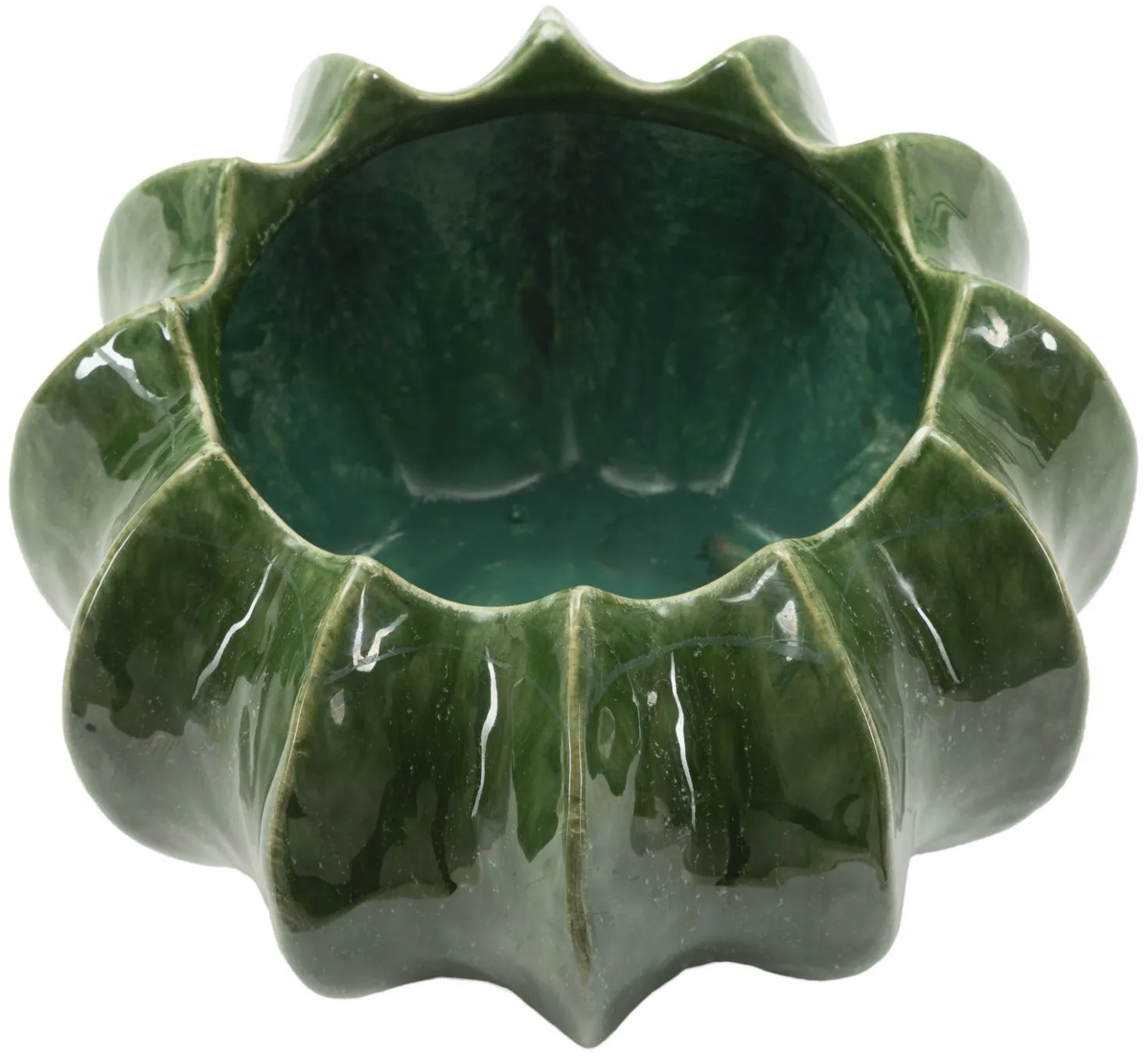 Cache-pot à effet cactus vert