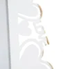 Cadre photo en métal blanc avec motifs cœur en verre doré