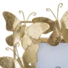 Cadre photo métal doré décor papillons en fer et verre