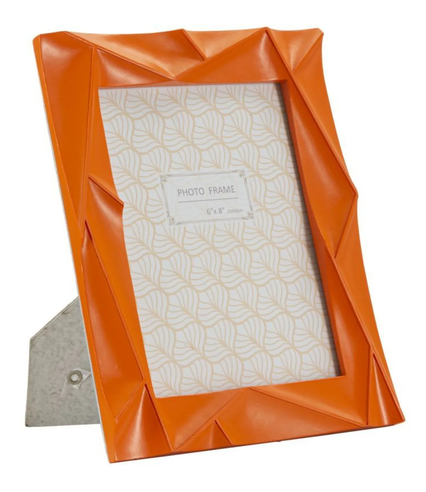Cadre photo rectangulaire en résine Orange et verre