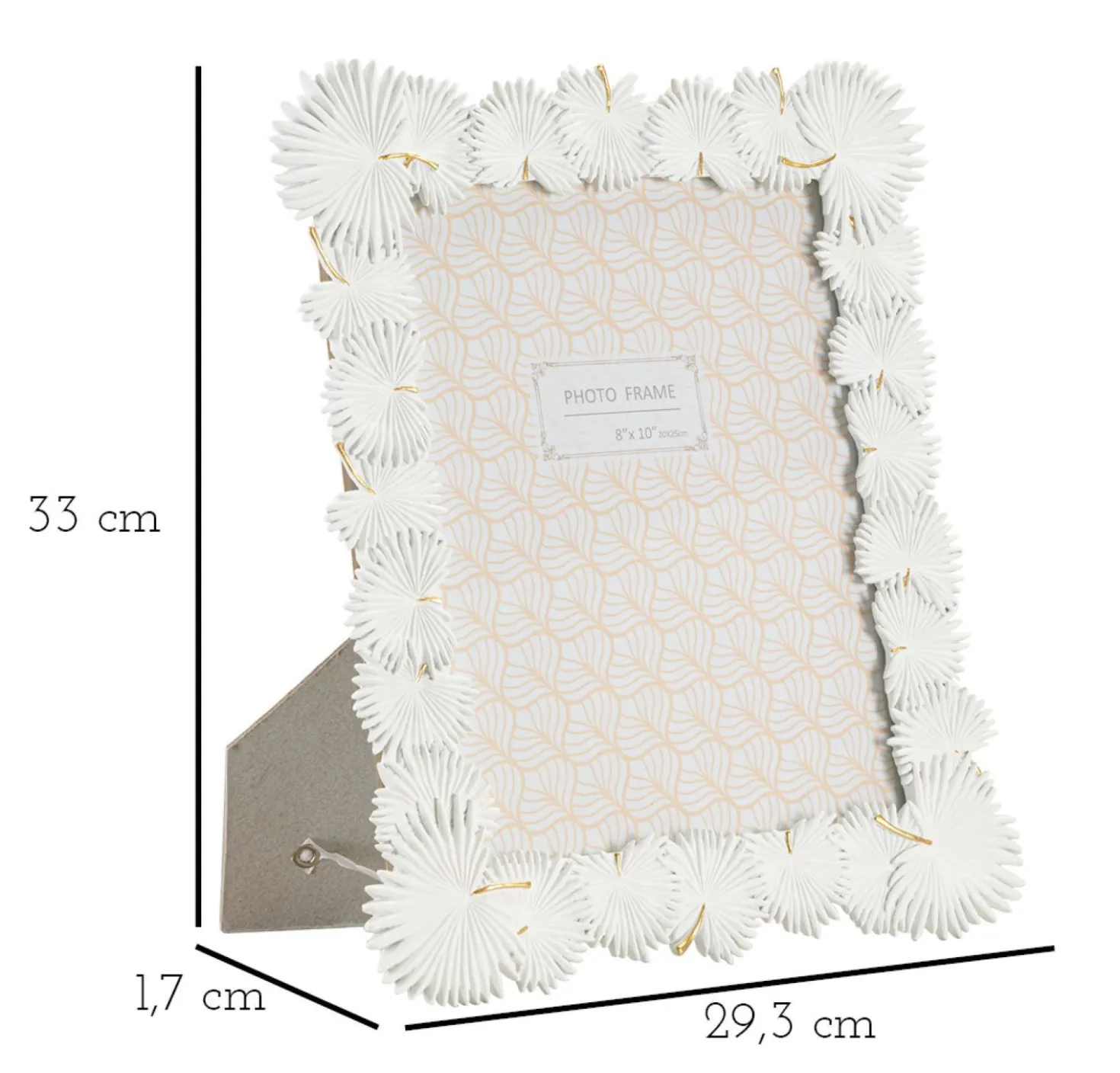 Cadre photo rectangulaire résine blanc et verre