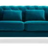 Canapé capitonné 2 places style boudoir Glams Velours Bleu canard