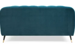 Canapé capitonné 2 places style boudoir Glams Velours Bleu canard