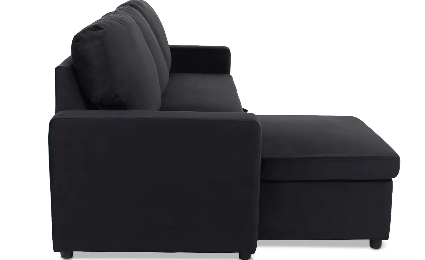 Canapé convertible avec angle réversible Baleares Velours Noir