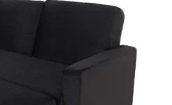 Canapé convertible avec angle réversible Baleares Velours Noir