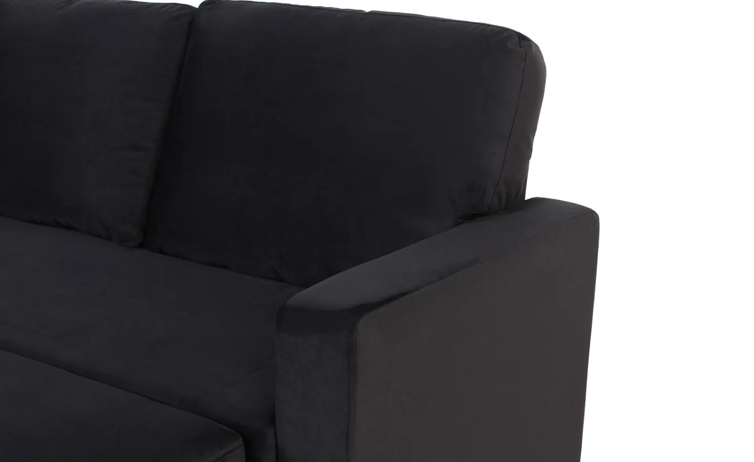 Canapé convertible avec angle réversible Baleares Velours Noir