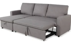 Canapé convertible avec angle réversible Baleares Tissu Gris clair