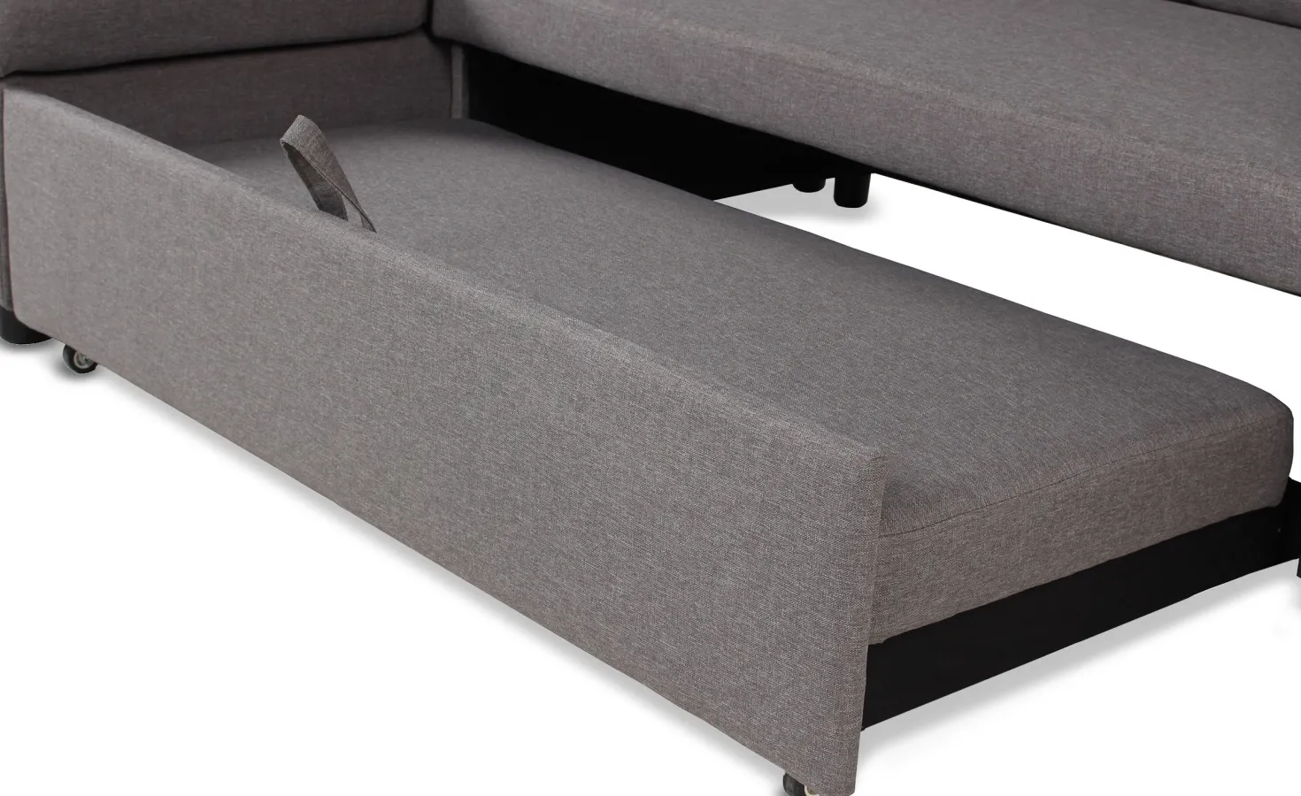 Canapé convertible avec angle réversible Baleares Tissu Gris clair